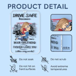 Take Care On The Road, You Mean The World To Me - Couple Personalized Custom Car Ornament - Acrylic Custom Shaped - Gift For Husband Wife, Anniversary -Pawfect House Sale 6768c198c3fae