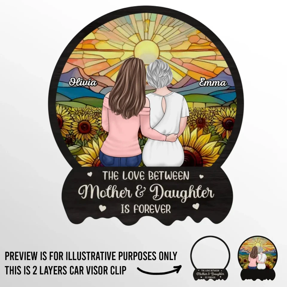 She’s My Sunshine And My Strength - Family Personalized Custom Car Visor Clip - Gift For Mom, Daughter 2 She’s My Sunshine And My Strength - Family Personalized Custom Car Visor Clip - Gift For Mom, Daughter - Image 2