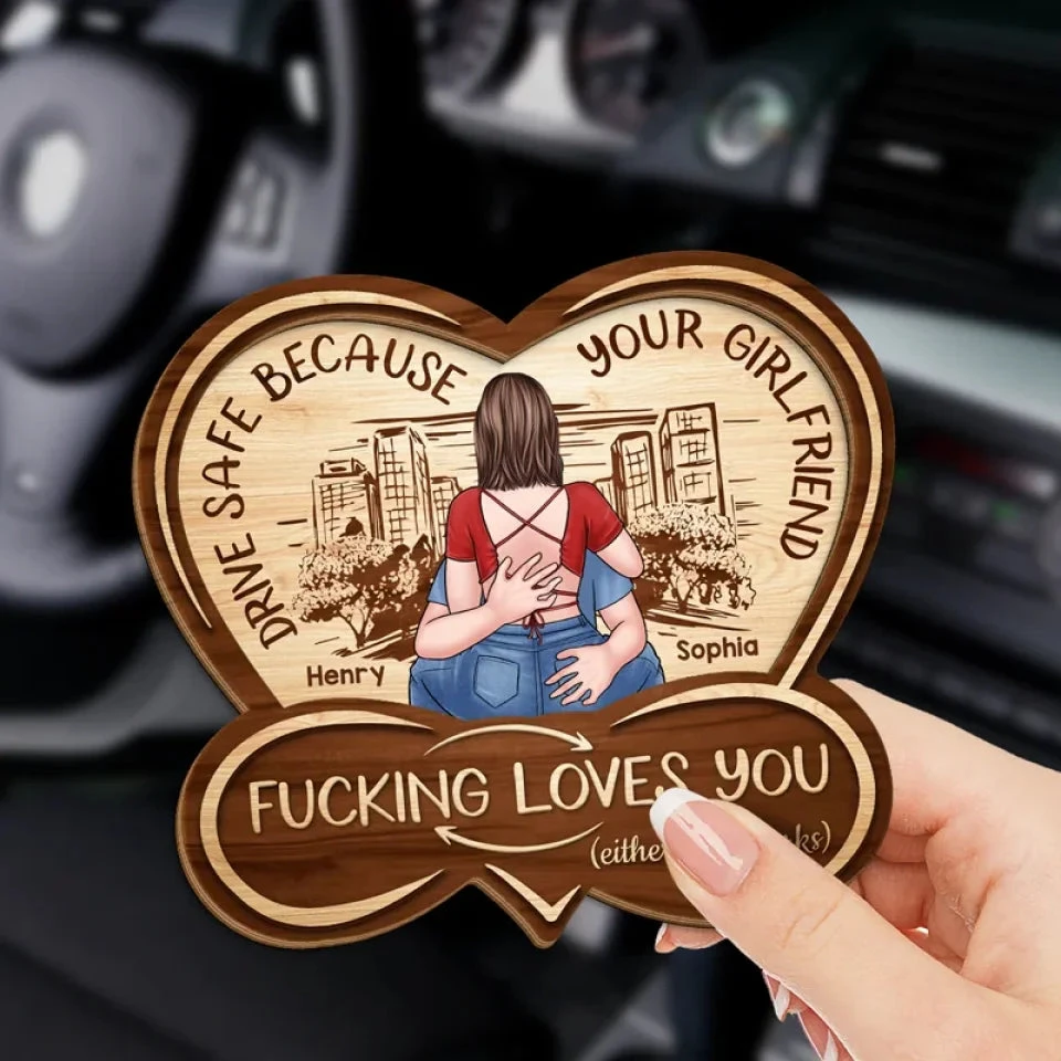 Take Care On The Road, My Heart - Couple Personalized Custom Car Visor Clip - Gift For Husband Wife, Anniversary 3 Take Care On The Road, My Heart - Couple Personalized Custom Car Visor Clip - Gift For Husband Wife, Anniversary - Image 3