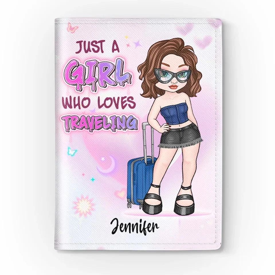 Just A Girl Who Loves Traveling - Travel Personalized Custom Passport Cover, Passport Holder - Holiday Vacation Gift, Gift For Adventure Travel Lovers 3 Just A Girl Who Loves Traveling - Travel Personalized Custom Passport Cover, Passport Holder - Holiday Vacation Gift, Gift For Adventure Travel Lovers - Image 3