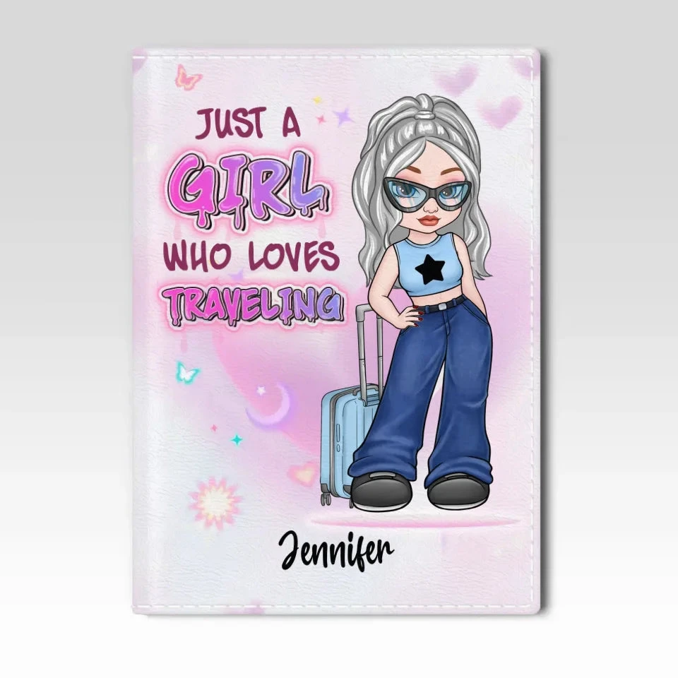 Just A Girl Who Loves Traveling - Travel Personalized Custom Passport Cover, Passport Holder - Holiday Vacation Gift, Gift For Adventure Travel Lovers 2 Just A Girl Who Loves Traveling - Travel Personalized Custom Passport Cover, Passport Holder - Holiday Vacation Gift, Gift For Adventure Travel Lovers - Image 2