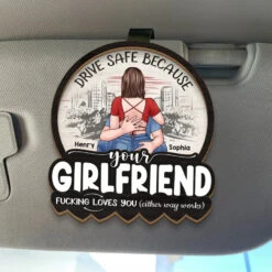 Careful On The Road, You’re My Everything - Couple Personalized Custom Car Visor Clip - Gift For Husband Wife, Anniversary