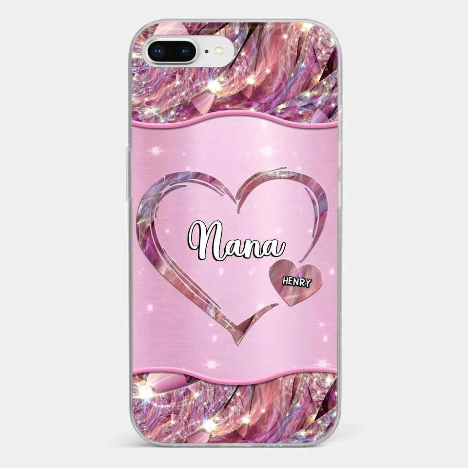 A Garden Of Love Grows In A Grandmother's Heart - Family Personalized Custom Faux Jewelry Effect Printed Clear Phone Case - Gift For Mom, Grandma 5 A Garden Of Love Grows In A Grandmother's Heart - Family Personalized Custom Faux Jewelry Effect Printed Clear Phone Case - Gift For Mom, Grandma - Image 5