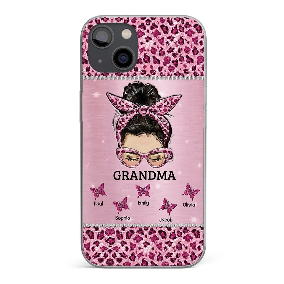 A Grandmother's Love Is Forever And Always - Family Personalized Custom Faux Jewelry Effect Printed Clear Phone Case - Gift For Mom, Grandma 1 A Grandmother's Love Is Forever And Always - Family Personalized Custom Faux Jewelry Effect Printed Clear Phone Case - Gift For Mom, Grandma