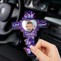 Custom Photo Forever In Our Hearts, Lighting Our Way - Memorial Personalized Custom Car Visor Clip - Sympathy Gift For Family Members -Pawfect House Sale 676b8cbfcaccc