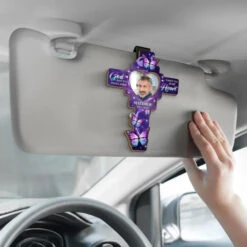 Custom Photo Forever In Our Hearts, Lighting Our Way - Memorial Personalized Custom Car Visor Clip - Sympathy Gift For Family Members -Pawfect House Sale 676b8cc446d63