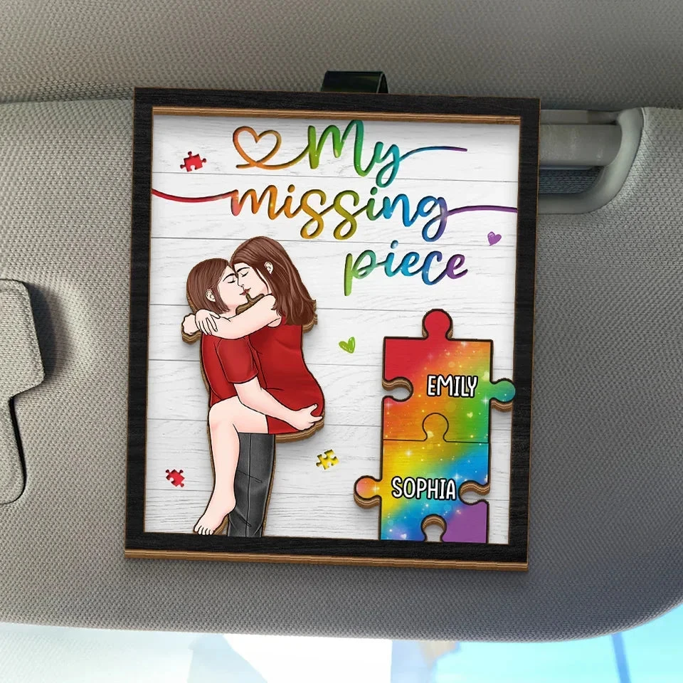 One Soul In Two Bodies - Couple Personalized Custom Car Visor Clip - Gift For Husband Wife, Anniversary, LGBTQ+ 1 One Soul In Two Bodies - Couple Personalized Custom Car Visor Clip - Gift For Husband Wife, Anniversary, LGBTQ+