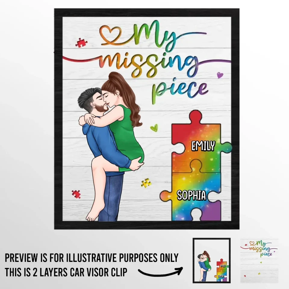 One Soul In Two Bodies - Couple Personalized Custom Car Visor Clip - Gift For Husband Wife, Anniversary, LGBTQ+ 2 One Soul In Two Bodies - Couple Personalized Custom Car Visor Clip - Gift For Husband Wife, Anniversary, LGBTQ+ - Image 2