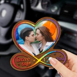 Custom Photo Drive Safe, My Love - Couple Personalized Custom Car Visor Clip - Gift For Husband Wife, Anniversary, LGBTQ+ 6 Custom Photo Drive Safe, My Love - Couple Personalized Custom Car Visor Clip - Gift For Husband Wife, Anniversary, LGBTQ+ -Pawfect House Sale 676bd7c1b5ea7