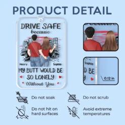 My Butt Would Be So Lonely Without You - Couple Personalized Custom Car Ornament - Acrylic Custom Shaped - Gift For Husband Wife, Anniversary -Pawfect House Sale 676cc8c516484