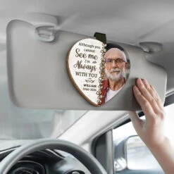 Custom Photo Deep In Our Hearts, You'll Always Stay - Memorial Personalized Custom Car Visor Clip - Sympathy Gift For Family Members -Pawfect House Sale 676e0ca451dd9