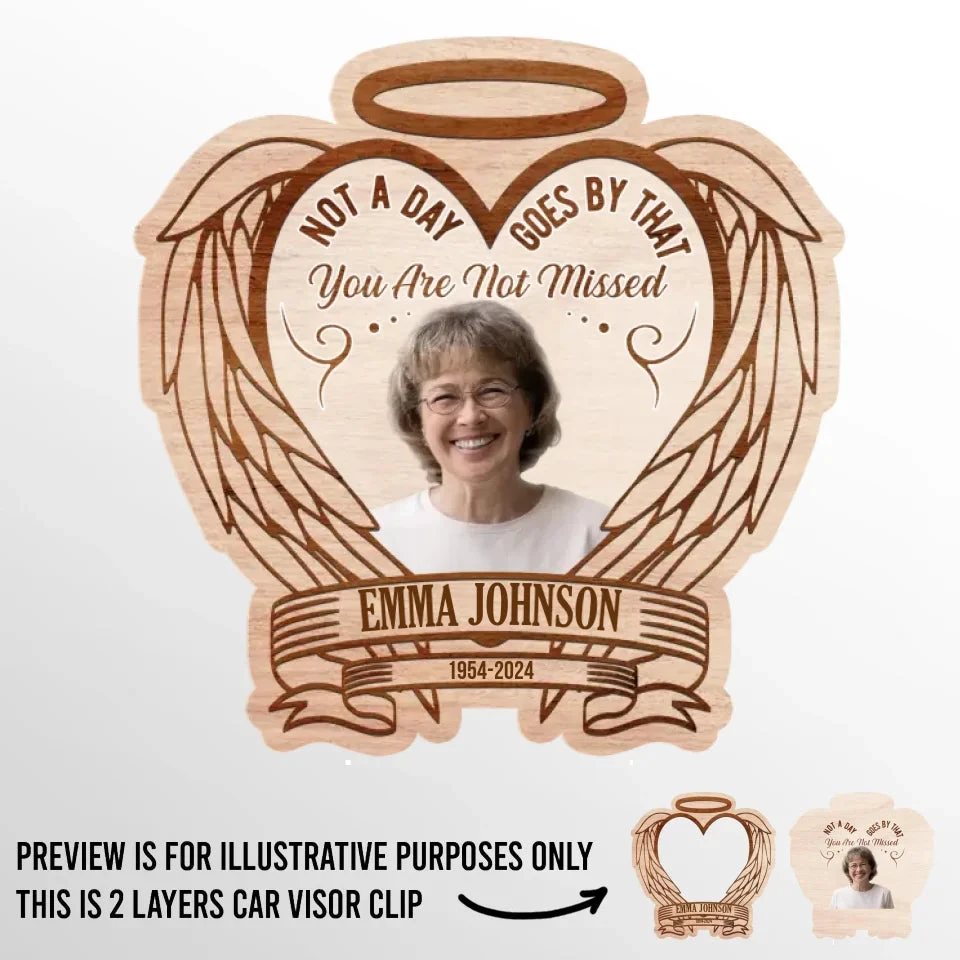 Custom Photo Not A Day Goes By That You Are Not Missed - Memorial Personalized Custom Car Visor Clip - Sympathy Gift For Family Members 2 Custom Photo Not A Day Goes By That You Are Not Missed - Memorial Personalized Custom Car Visor Clip - Sympathy Gift For Family Members - Image 2