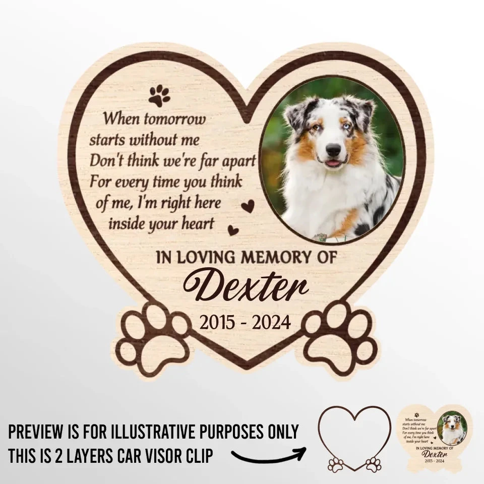 Custom Photo No Longer By My Side But Forever In My Heart - Memorial Personalized Custom Car Visor Clip - Sympathy Gift For Pet Owners, Pet Lovers 2 Custom Photo No Longer By My Side But Forever In My Heart - Memorial Personalized Custom Car Visor Clip - Sympathy Gift For Pet Owners, Pet Lovers - Image 2