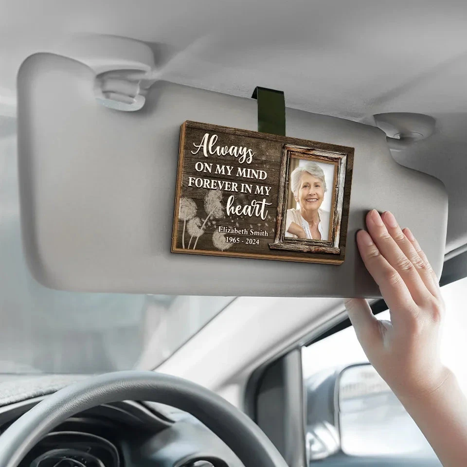 Custom Photo Forever In Our Hearts, You Will Remain - Memorial Personalized Custom Car Visor Clip - Sympathy Gift For Family Members 4 Custom Photo Forever In Our Hearts, You Will Remain - Memorial Personalized Custom Car Visor Clip - Sympathy Gift For Family Members - Image 4