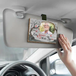 Custom Photo We're Always With You - Memorial Personalized Custom Car Visor Clip - Sympathy Gift For Family Members -Pawfect House Sale 6775f9f47e664