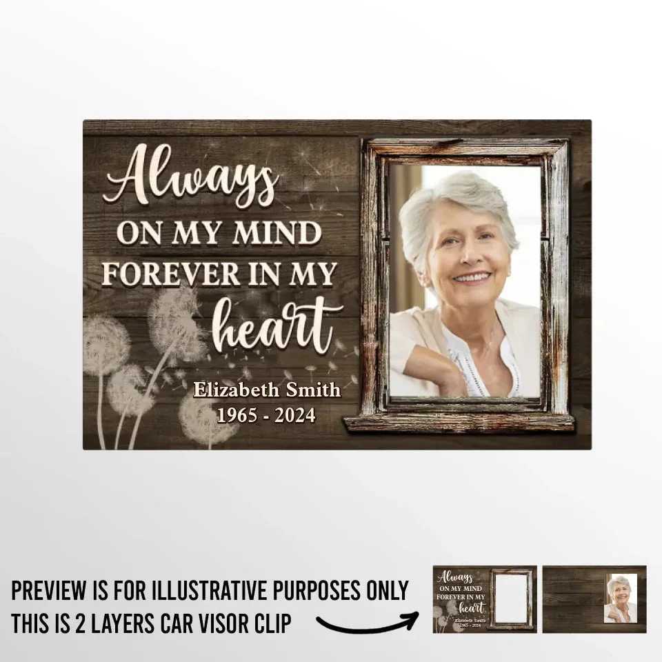 Custom Photo Forever In Our Hearts, You Will Remain - Memorial Personalized Custom Car Visor Clip - Sympathy Gift For Family Members 2 Custom Photo Forever In Our Hearts, You Will Remain - Memorial Personalized Custom Car Visor Clip - Sympathy Gift For Family Members - Image 2