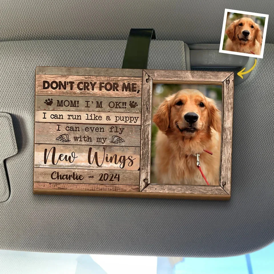 Custom Photo Forever Loved, Now Flying High With Angel Wings - Memorial Personalized Custom Car Visor Clip - Sympathy Gift For Pet Owners, Pet Lovers 1 Custom Photo Forever Loved, Now Flying High With Angel Wings - Memorial Personalized Custom Car Visor Clip - Sympathy Gift For Pet Owners, Pet Lovers