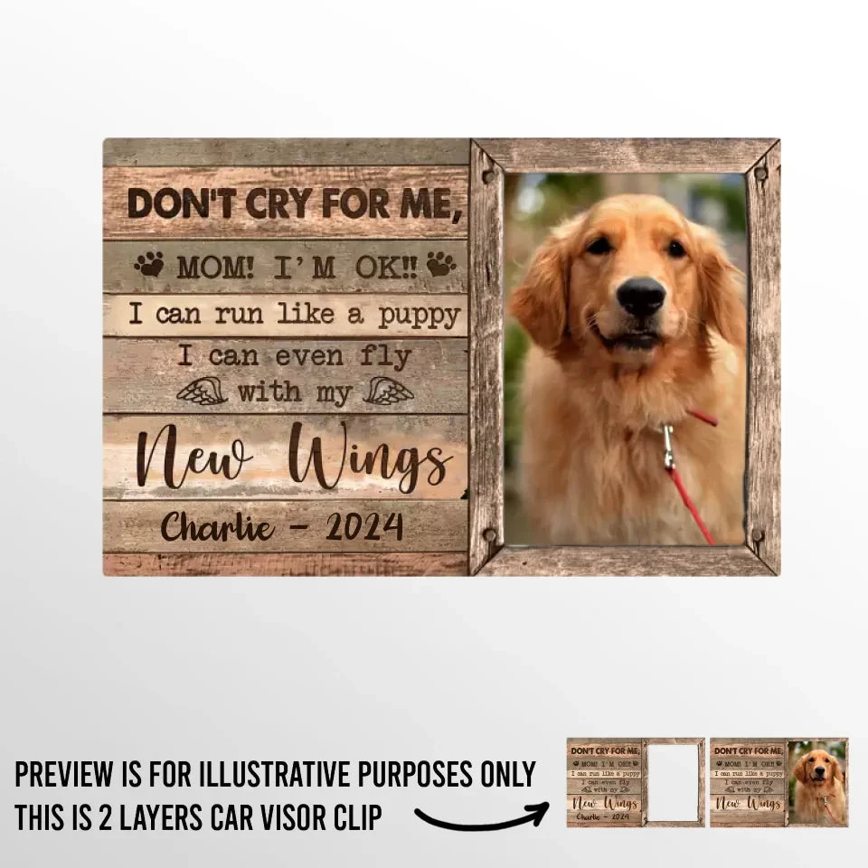 Custom Photo Forever Loved, Now Flying High With Angel Wings - Memorial Personalized Custom Car Visor Clip - Sympathy Gift For Pet Owners, Pet Lovers 2 Custom Photo Forever Loved, Now Flying High With Angel Wings - Memorial Personalized Custom Car Visor Clip - Sympathy Gift For Pet Owners, Pet Lovers - Image 2