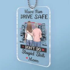 Stay Safe, Have Fun On The Road - Family Personalized Custom Car Ornament - Acrylic Custom Shaped - Gift For Daughter, Son -Pawfect House Sale 6776253bab3af