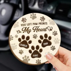 You Left Paw Prints On My Heart - Memorial Personalized Custom Car Visor Clip - Sympathy Gift For Pet Owners, Pet Lovers -Pawfect House Sale 67764d9495a3f