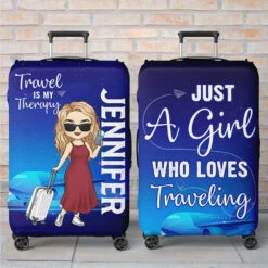 Travel Far Enough, You Meet Yourself - Travel Personalized Custom Luggage Cover - Summer Vacation Gift, Gift For Adventure Travel Lovers