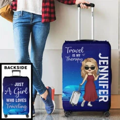Travel Far Enough, You Meet Yourself - Travel Personalized Custom Luggage Cover - Summer Vacation Gift, Gift For Adventure Travel Lovers -Pawfect House Sale 67765f22cf7f8
