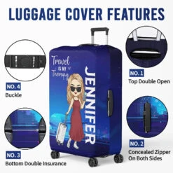 Travel Far Enough, You Meet Yourself - Travel Personalized Custom Luggage Cover - Summer Vacation Gift, Gift For Adventure Travel Lovers -Pawfect House Sale 67765f26d85ad