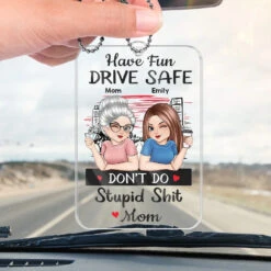 Keep Calm And Drive Safely - Family Personalized Custom Car Ornament - Acrylic Custom Shaped - Gift For Daughter, Son -Pawfect House Sale 677661ad6f4ee