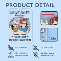 Drive Safe Because Your Mom Loves You - Family Personalized Custom Car Ornament - Acrylic Custom Shaped - Gift For Daughter, Son -Pawfect House Sale 67766facc82b0