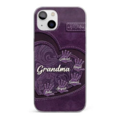 Grandma’s Hands, A Map Of Love And Wisdom - Family Personalized Custom Clear Phone Case - Gift For Mom, Grandma