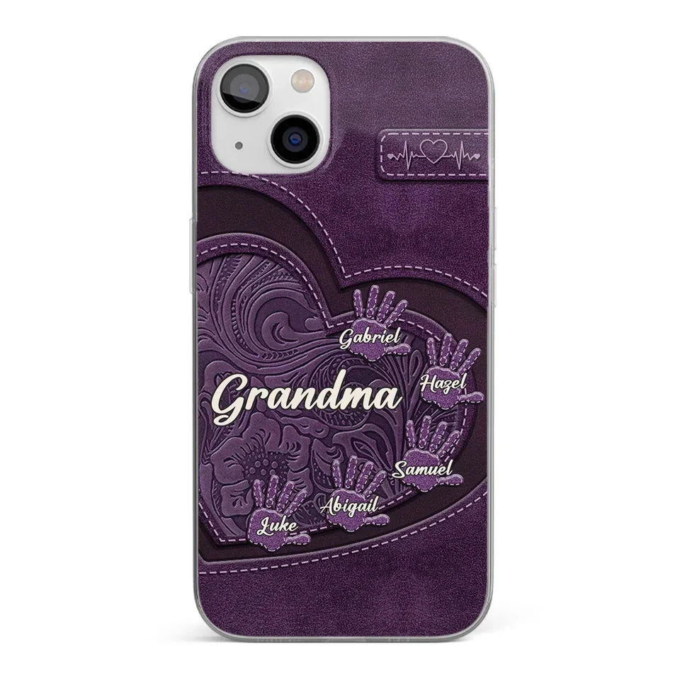 Grandma’s Hands, A Map Of Love And Wisdom - Family Personalized Custom Clear Phone Case - Gift For Mom, Grandma 1 Grandma’s Hands, A Map Of Love And Wisdom - Family Personalized Custom Clear Phone Case - Gift For Mom, Grandma