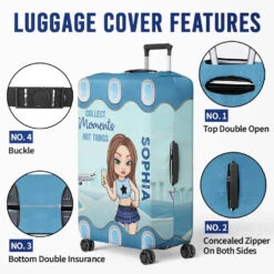 Travel Far, Live Fully - Travel Personalized Custom Luggage Cover - Summer Vacation Gift, Gift For Adventure Travel Lovers -Pawfect House Sale 677cdc5c980d2