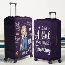 The Sky Is Calling And I Must Go - Travel Personalized Custom Luggage Cover - Summer Vacation Gift, Gift For Adventure Travel Lovers -Pawfect House Sale 677cdd047e4a9
