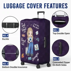 The Sky Is Calling And I Must Go - Travel Personalized Custom Luggage Cover - Summer Vacation Gift, Gift For Adventure Travel Lovers -Pawfect House Sale 677cdd0f55fb3