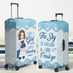 Travel More, Worry Less - Travel Personalized Custom Luggage Cover - Summer Vacation Gift, Gift For Adventure Travel Lovers -Pawfect House Sale 677ce343bc8ae