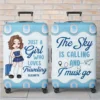 Travel More, Worry Less - Travel Personalized Custom Luggage Cover - Summer Vacation Gift, Gift For Adventure Travel Lovers