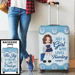 Travel More, Worry Less - Travel Personalized Custom Luggage Cover - Summer Vacation Gift, Gift For Adventure Travel Lovers -Pawfect House Sale 677ce34aa8960