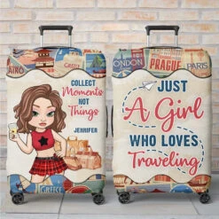 To Travel Is To Live - Travel Personalized Custom Luggage Cover - Summer Vacation Gift, Gift For Adventure Travel Lovers