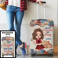 To Travel Is To Live - Travel Personalized Custom Luggage Cover - Summer Vacation Gift, Gift For Adventure Travel Lovers -Pawfect House Sale 677ce8d9ed08b