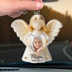 Custom Photo Your Laughter Lingers In Our Hearts - Memorial Personalized Custom Car Ornament - Acrylic Custom Shaped - Sympathy Gift For Family Members -Pawfect House Sale 677f41001bf6f