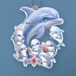Like A Dolphin, Grandma Brings Joy With Every Wave - Family Personalized Custom Car Ornament - Acrylic Custom Shaped - Gift For Mom, Grandma 7 Like A Dolphin, Grandma Brings Joy With Every Wave - Family Personalized Custom Car Ornament - Acrylic Custom Shaped - Gift For Mom, Grandma -Pawfect House Sale 677f4e6b178e7