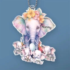 Grandma’s Love Stands Tall And Unwavering, Just Like An Elephant - Family Personalized Custom Car Ornament - Acrylic Custom Shaped - Gift For Mom, Grandma -Pawfect House Sale 677f57c8eac52