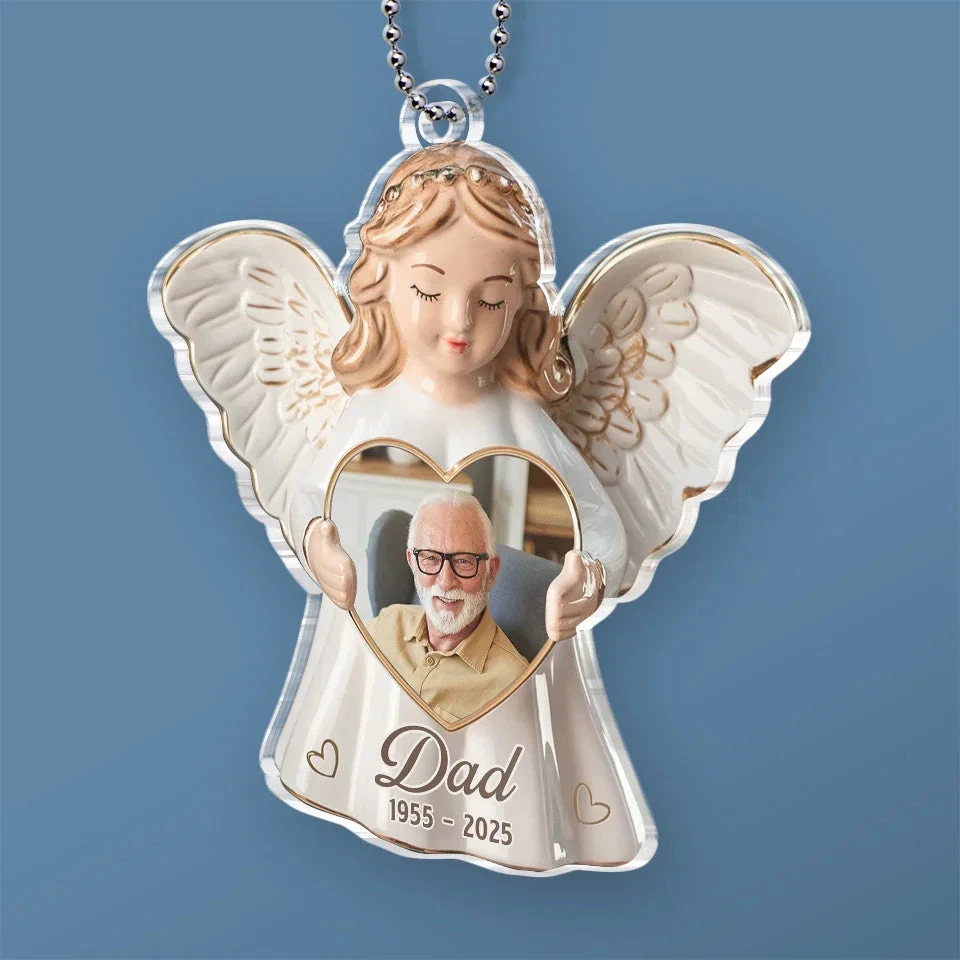 Custom Photo United Forever In The Haven Of Our Hearts - Memorial Personalized Custom Car Ornament - Acrylic Custom Shaped - Sympathy Gift For Family Members 3 Custom Photo United Forever In The Haven Of Our Hearts - Memorial Personalized Custom Car Ornament - Acrylic Custom Shaped - Sympathy Gift For Family Members - Image 3