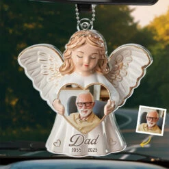 Custom Photo United Forever In The Haven Of Our Hearts - Memorial Personalized Custom Car Ornament - Acrylic Custom Shaped - Sympathy Gift For Family Members