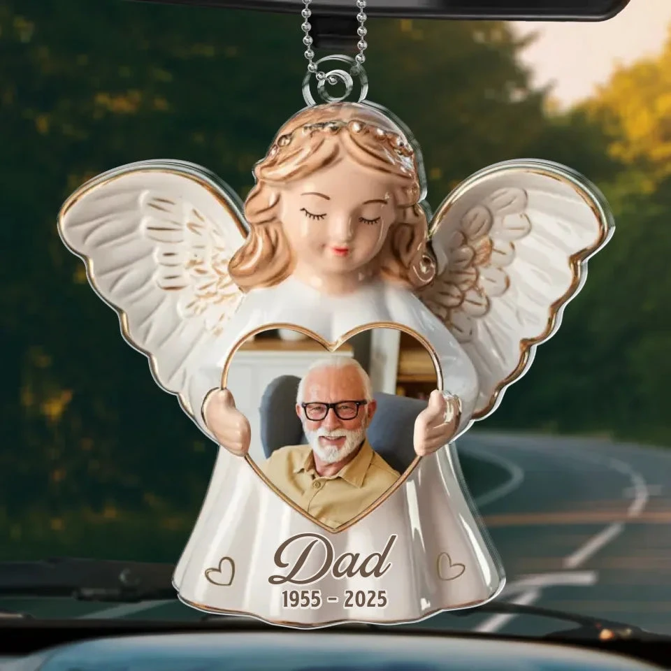 Custom Photo United Forever In The Haven Of Our Hearts - Memorial Personalized Custom Car Ornament - Acrylic Custom Shaped - Sympathy Gift For Family Members 2 Custom Photo United Forever In The Haven Of Our Hearts - Memorial Personalized Custom Car Ornament - Acrylic Custom Shaped - Sympathy Gift For Family Members - Image 2