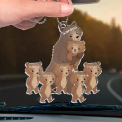 Grandma’s Heart Is Soft Like A Teddy Bear, Always Full Of Love - Family Personalized Custom Car Ornament - Acrylic Custom Shaped - Gift For Mom, Grandma -Pawfect House Sale 6780e487ba57f
