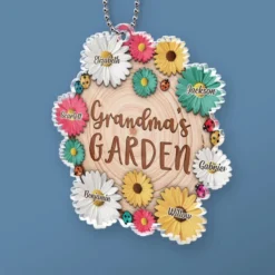 A Grandma's Love Is Like A Garden That Blooms Forever - Family Personalized Custom Car Ornament - Acrylic Custom Shaped - Gift For Mom, Grandma -Pawfect House Sale 678107107d9e8