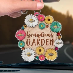 A Grandma's Love Is Like A Garden That Blooms Forever - Family Personalized Custom Car Ornament - Acrylic Custom Shaped - Gift For Mom, Grandma -Pawfect House Sale 67810716662f8