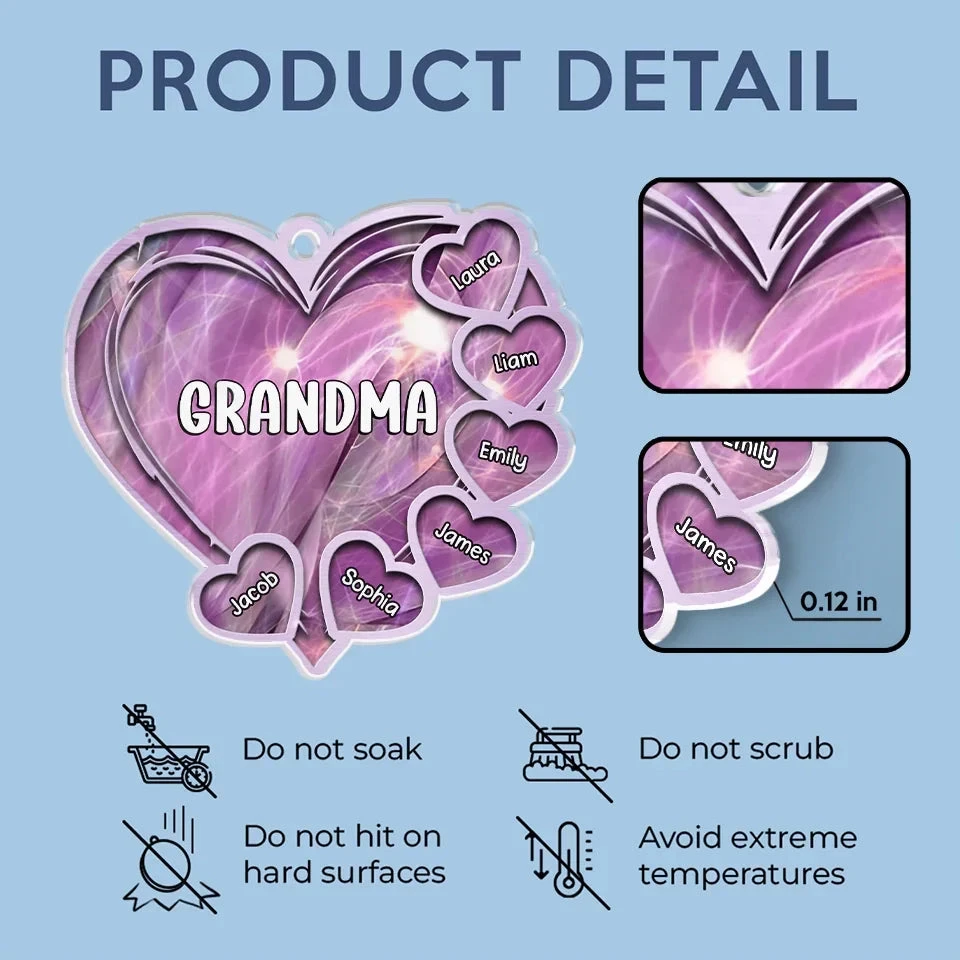 A Mother's Love Endures Through All - Family Personalized Custom Car Ornament - Acrylic Custom Shaped - Gift For Mom, Grandma 5 A Mother's Love Endures Through All - Family Personalized Custom Car Ornament - Acrylic Custom Shaped - Gift For Mom, Grandma - Image 5