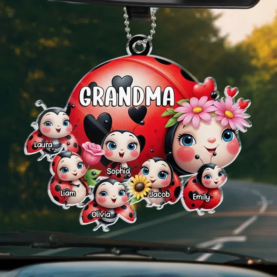 A Grandmother Is A Safe Haven - Family Personalized Custom Car Ornament - Acrylic Custom Shaped - Gift For Mom, Grandma 1 A Grandmother Is A Safe Haven - Family Personalized Custom Car Ornament - Acrylic Custom Shaped - Gift For Mom, Grandma